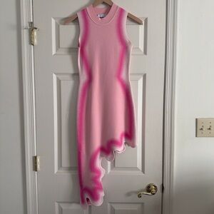 PH5 Brooklyn Wavy Asymmetric Dress in Chiffon Pink